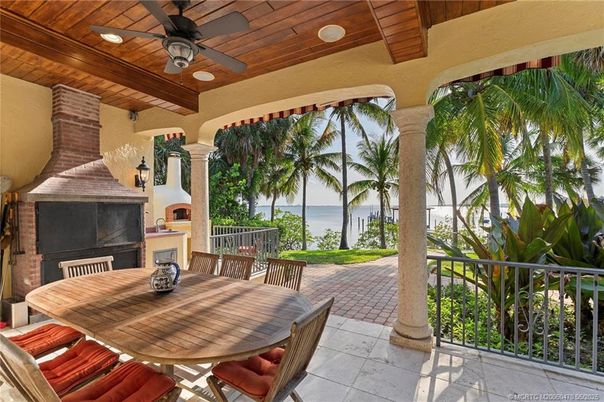 Exterior, Fireplace, Water, Wooden Ceilings