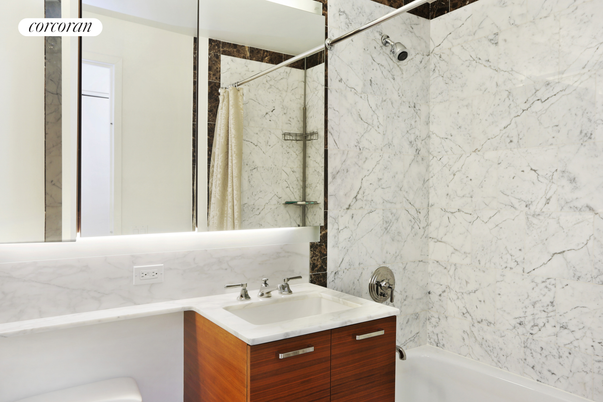 Bathroom, Glass Shower, Interior, Marble Walls