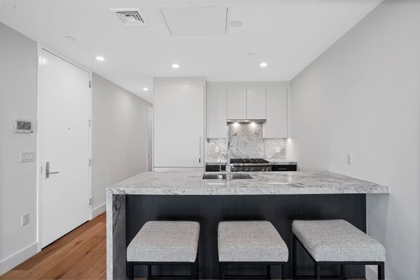 Interior, Kitchen, Recessed Lighting, Wood Texture Flooring