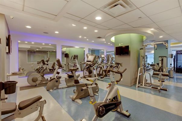 Fitness Equipment, Gym, Interior, Recessed Lighting
