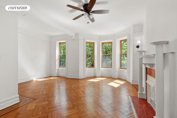 Empty room, Fireplace, Interior, Wood Texture Flooring