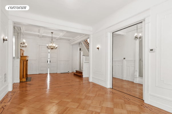 Chandelier, Empty room, Interior, Wood Texture Flooring
