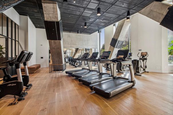 Fitness Equipment, Gym, Interior, Wood Texture Flooring