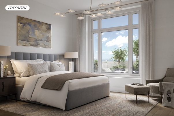 Bedroom, Interior, Pendant Lights, Wood Texture Flooring