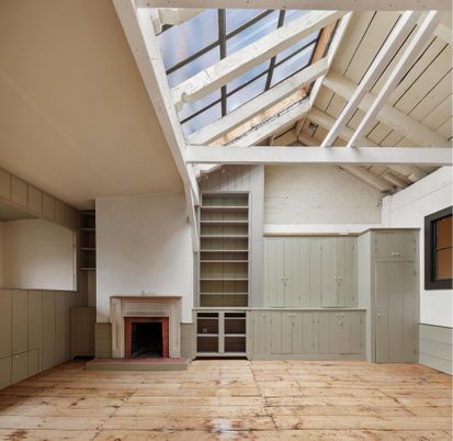 Fireplace, Interior, Wood Texture Flooring