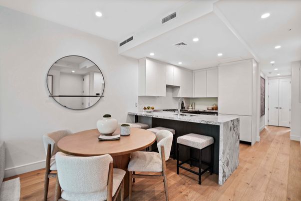 Interior, Kitchen, Recessed Lighting, Wood Texture Flooring