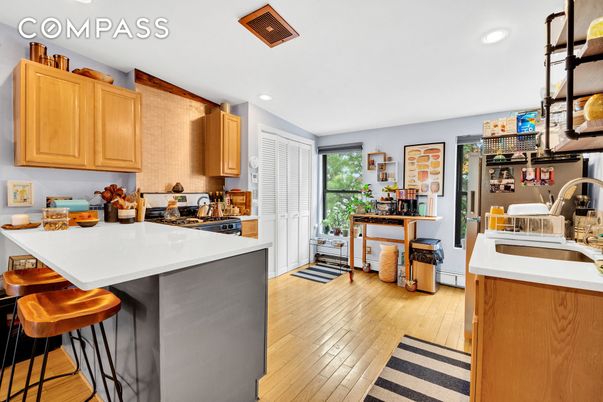 Interior, Kitchen, Recessed Lighting, Wood Texture Flooring
