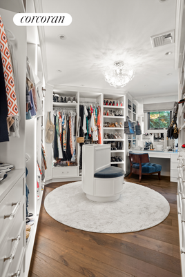 Chandelier, Interior, Recessed Lighting, Walk-in Closets, Wood Texture Flooring