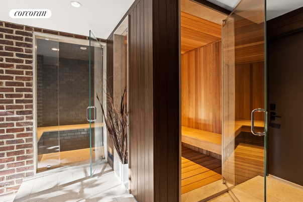 Bathroom, Glass Shower, Interior, Recessed Lighting, Sauna Room