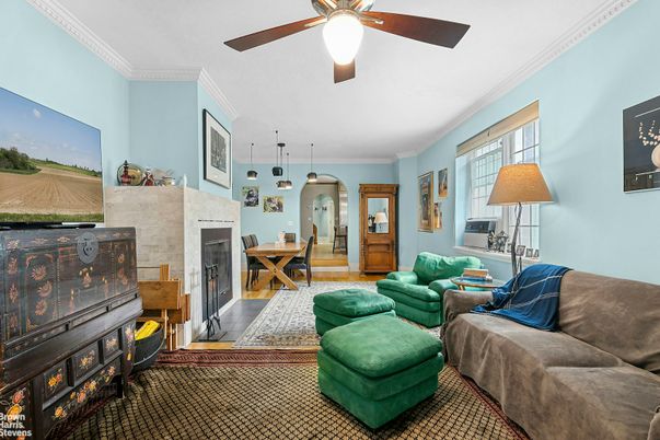 Dining room, Fireplace, Interior, Living room, Pendant Lights