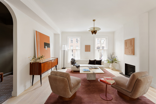 Fireplace, Interior, Living room, Pendant Lights, Wood Texture Flooring