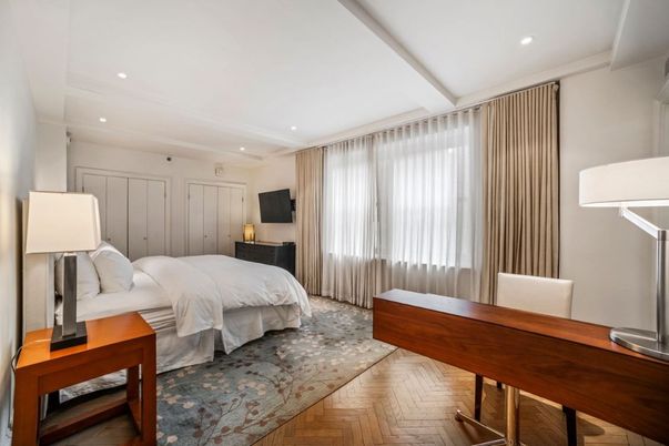 Bedroom, Home Office, Interior, Recessed Lighting, Wood Texture Flooring