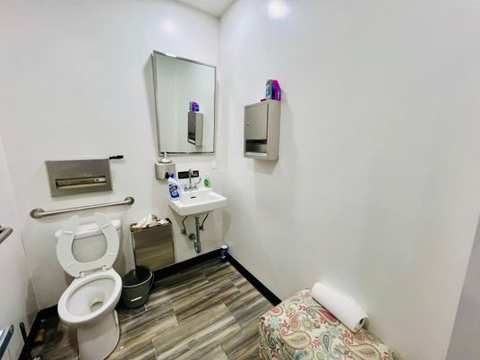 Bathroom, Interior, Recessed Lighting, Wood Texture Flooring