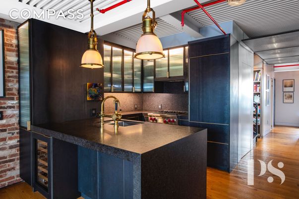 Interior, Kitchen, Pendant Lights, Wood Texture Flooring
