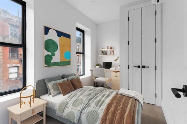 Bedroom, Home Office, Interior, Recessed Lighting, Wood Texture Flooring