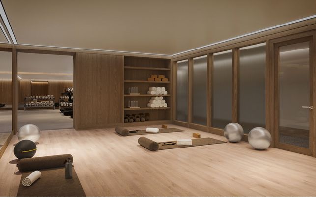 Fitness Equipment, Interior, Wood Texture Flooring