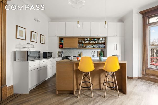 Interior, Kitchen, Pendant Lights, Wood Texture Flooring