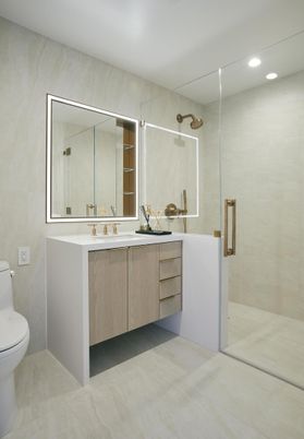 Bathroom, Dual Sink Vanities, Interior, Recessed Lighting