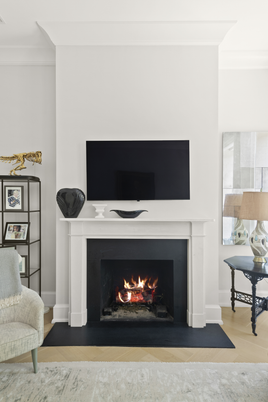 Fireplace, Interior, Wood Texture Flooring