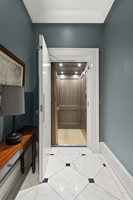 Interior, Marble, Recessed Lighting, Wood Texture Flooring, Wooden Walls