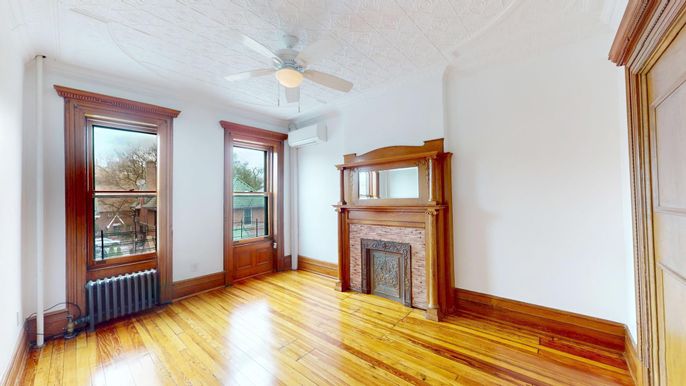 Empty room, Fireplace, Interior, Wood Texture Flooring