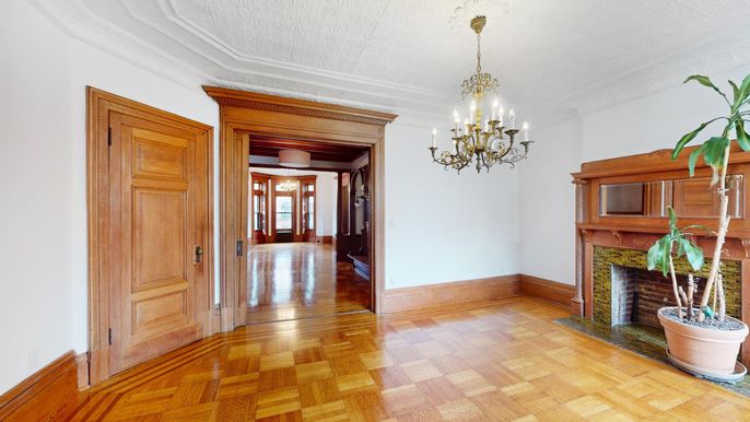 Chandelier, Fireplace, Interior, Wood Texture Flooring