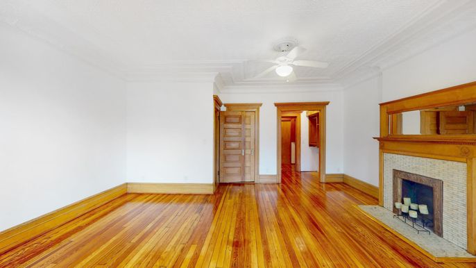 Empty room, Fireplace, Interior, Wood Texture Flooring