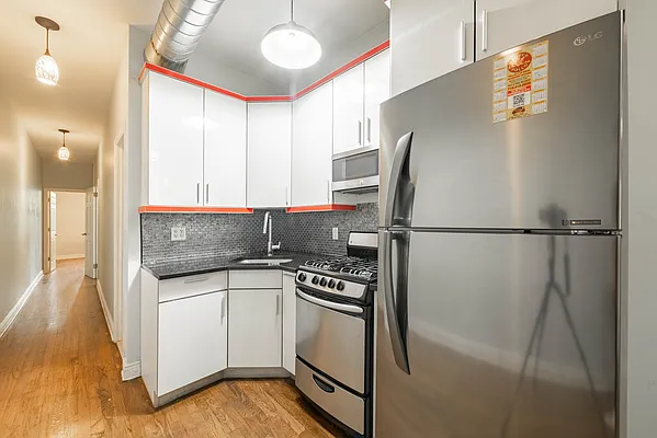 Interior, Kitchen, Pendant Lights, Wood Texture Flooring