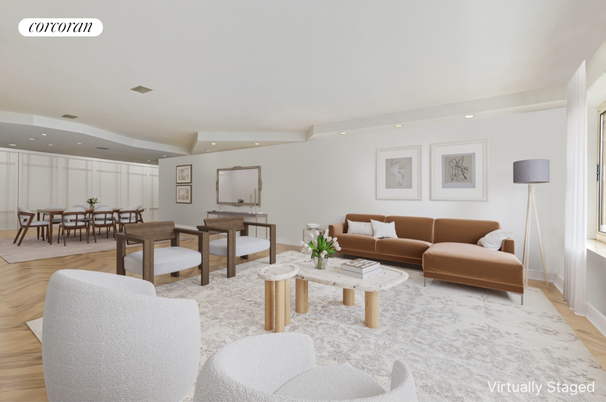 Dining room, Interior, Living room, Recessed Lighting, Wood Texture Flooring
