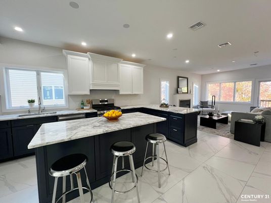 Interior, Kitchen, Living room, Marble, Recessed Lighting