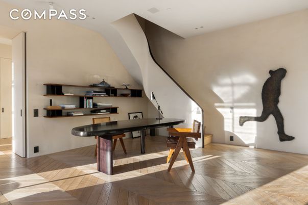 Home Office, Interior, Recessed Lighting, Wood Texture Flooring