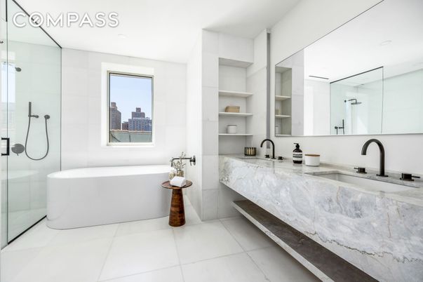 Bathroom, Dual Sink Vanities, Free Standing Baths, Interior, Recessed Lighting