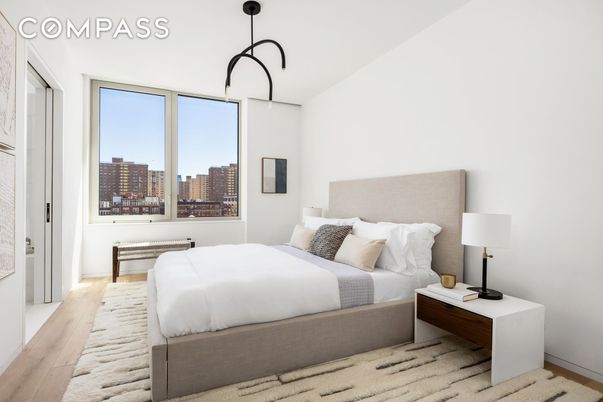 Bedroom, Interior, Pendant Lights, Wood Texture Flooring
