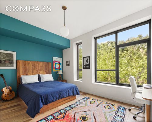 Bedroom, Home Office, Interior, Pendant Lights, Wood Texture Flooring