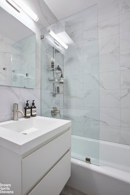 Bathroom, Glass Shower, Interior, Marble Walls