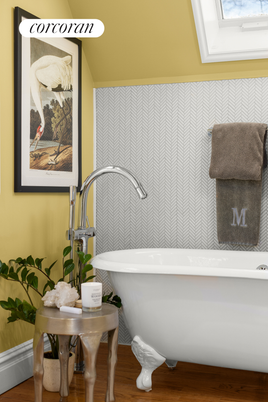 Bathroom, Free Standing Baths, Interior, Wood Texture Flooring