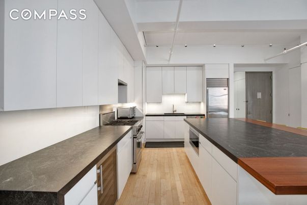 Interior, Kitchen, Stainless Steel Appliances, Wood Texture Flooring