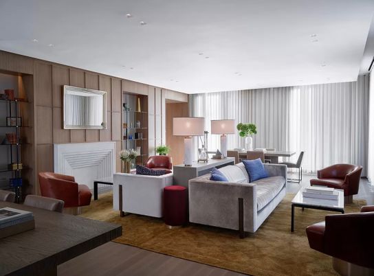 Dining room, Interior, Living room, Recessed Lighting, Wood Texture Flooring