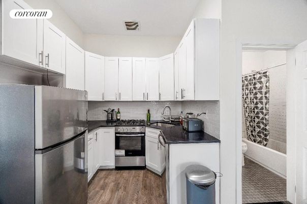 Interior, Kitchen, Stainless Steel Appliances, Wood Texture Flooring