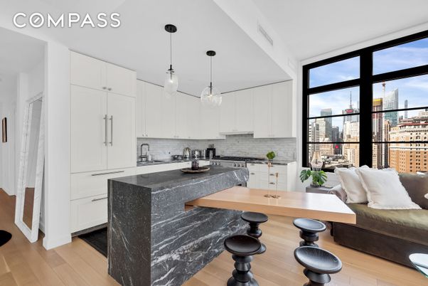 Interior, Kitchen, Pendant Lights, Wood Texture Flooring