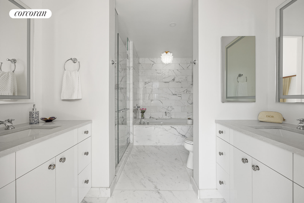 Bathroom, Glass Shower, Interior, Marble, Marble Walls