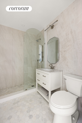 Bathroom, Glass Shower, Interior, Marble Walls