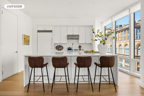 Interior, Kitchen, Recessed Lighting, Wood Texture Flooring