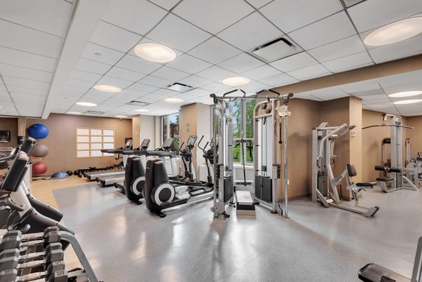 Fitness Equipment, Gym, Interior, Recessed Lighting
