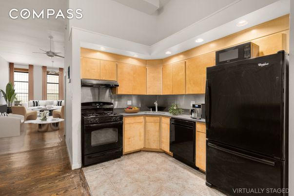 Dining room, Interior, Kitchen, Living room, Recessed Lighting, Wood Texture Flooring