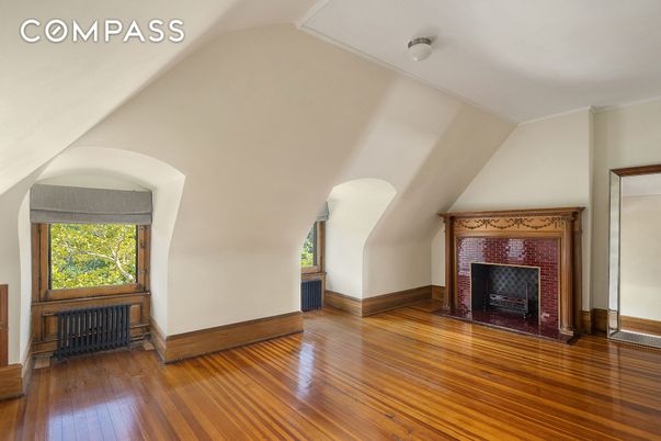 Empty room, Fireplace, Interior, Wood Texture Flooring