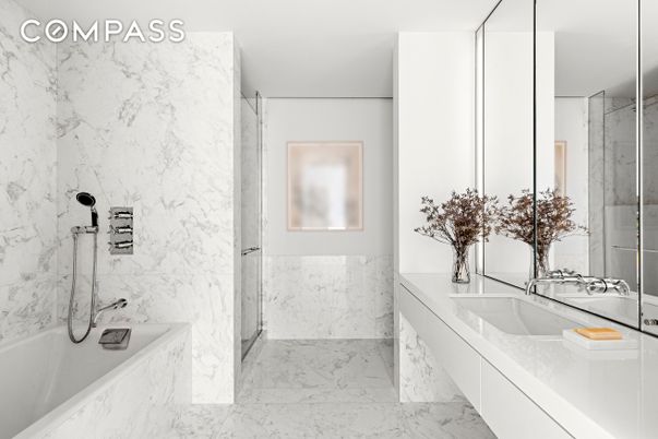 Bathroom, Glass Shower, Interior, Marble, Marble Walls