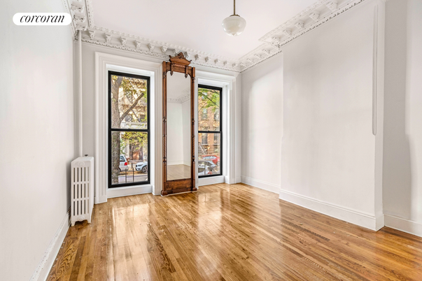 Empty room, Interior, Pendant Lights, Wood Texture Flooring