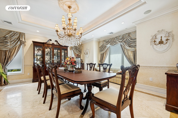 Chandelier, Dining room, Interior, Recessed Lighting