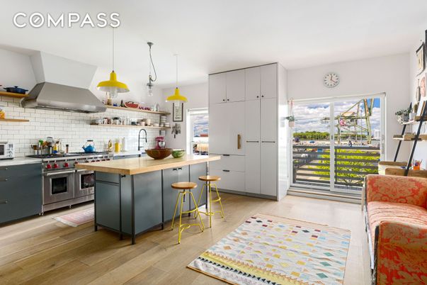 Interior, Kitchen, Pendant Lights, Stainless Steel Appliances, Wood Texture Flooring